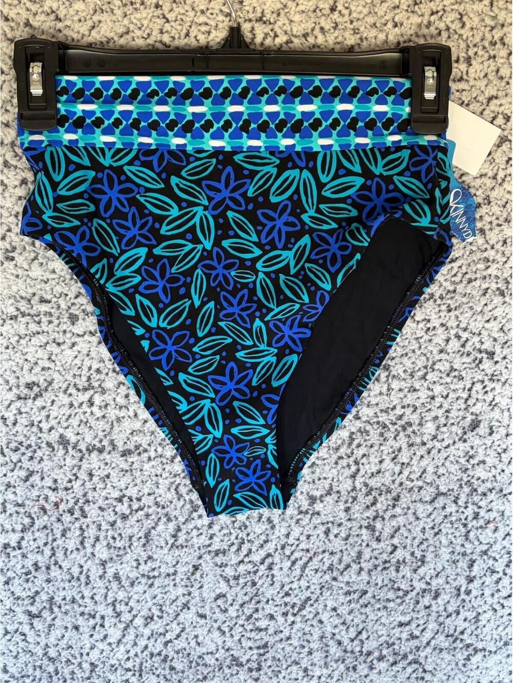 Skinny Dippers Sophie Bikini Bottom Size S Ocean Jewels Blue Floral NWT